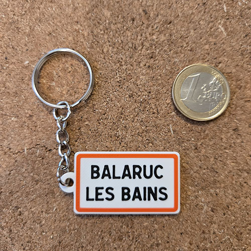 Porte-clés PANNEAU VILLE BALARUC LES BAINS imprimé en 3D à Sète