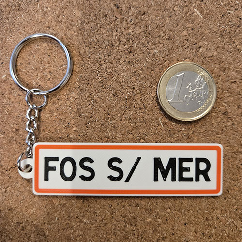 Porte-clés PANNEAU FOS SUR MER imprimé en 3D à Sète