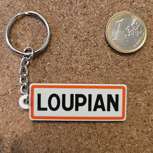Porte-clés PANNEAU LOUPIAN imprimé en 3D à Sète