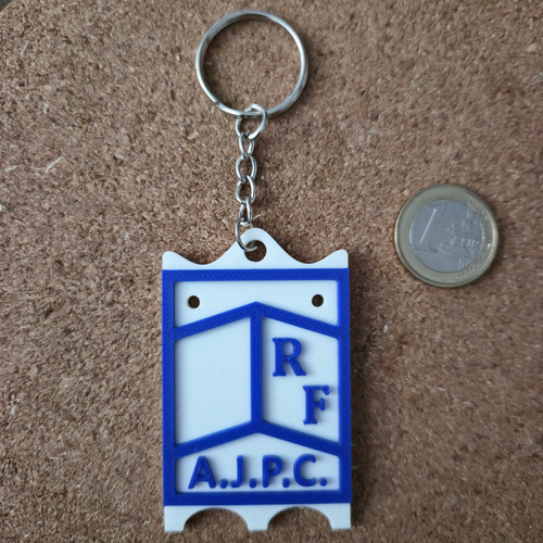 Porte-clés PAVOIS AMICALE DES JOUTEURS POINTE COURTE BLEU imprimé en 3D à Sète