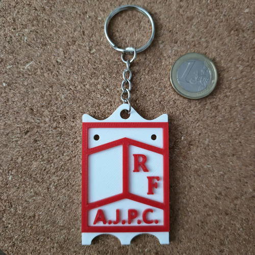 Porte-clés PAVOIS AMICALE DES JOUTEURS POINTE COURTE ROUGE imprimé en 3D à Sète