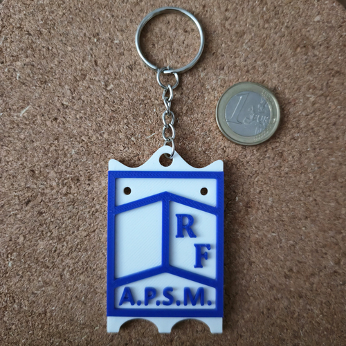 Porte-clés PAVOIS AMICALE PECHEURS SETE MOLE BLEU imprimé en 3D à Sète