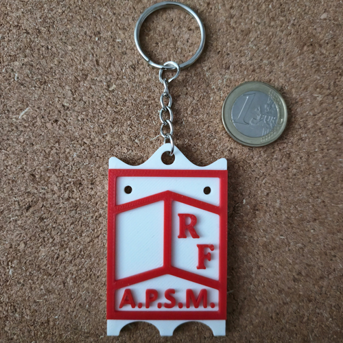 Porte-clés PAVOIS AMICALE PECHEURS SETE MOLE ROUGE imprimé en 3D à Sète