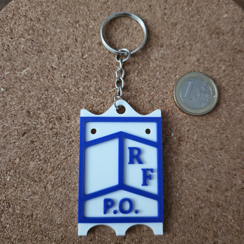 Porte-clés PAVOIS D'OR BLEU imprimé en 3D à Sète