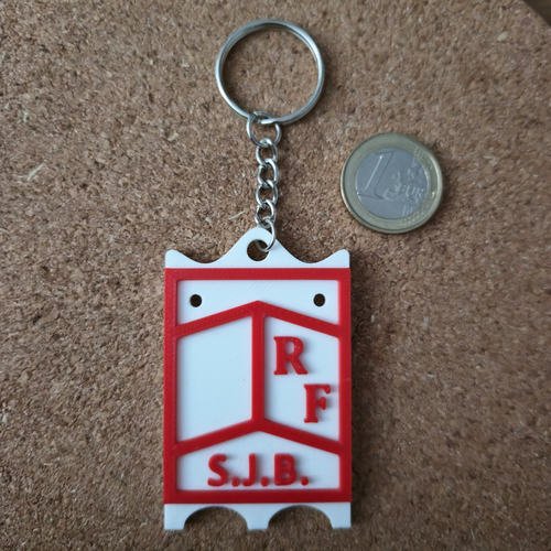 Porte-clés PAVOIS SOCIETE JOUTEURS BALARUCOIS ROUGE imprimé en 3D à Sète