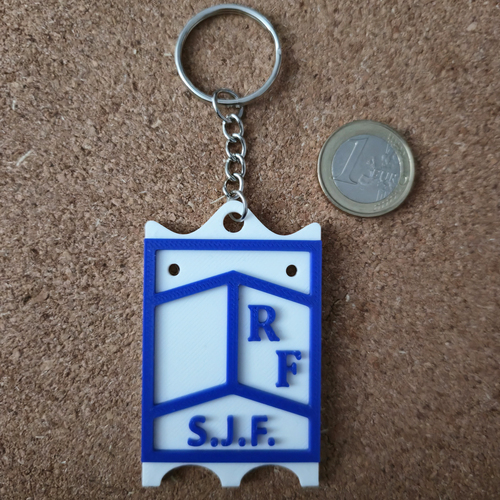 Porte-clés PAVOIS SOCIETE JOUTEURS FRONTIGNANAIS BLEU imprimé en 3D à Sète