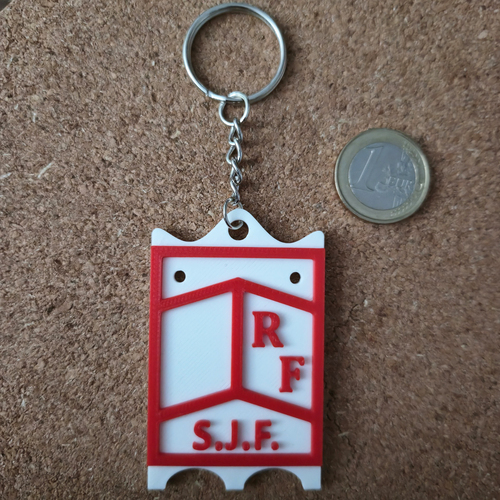 Porte-clés PAVOIS SOCIETE JOUTEURS FRONTIGNANAIS ROUGE imprimé en 3D à Sète